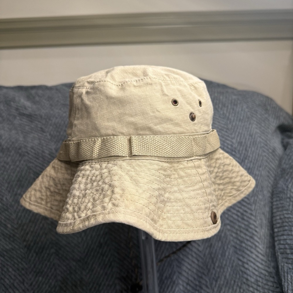 Swiss Tech Performance Bucket Boonie Fishing Hat Beige Olive L/XL Drawstring